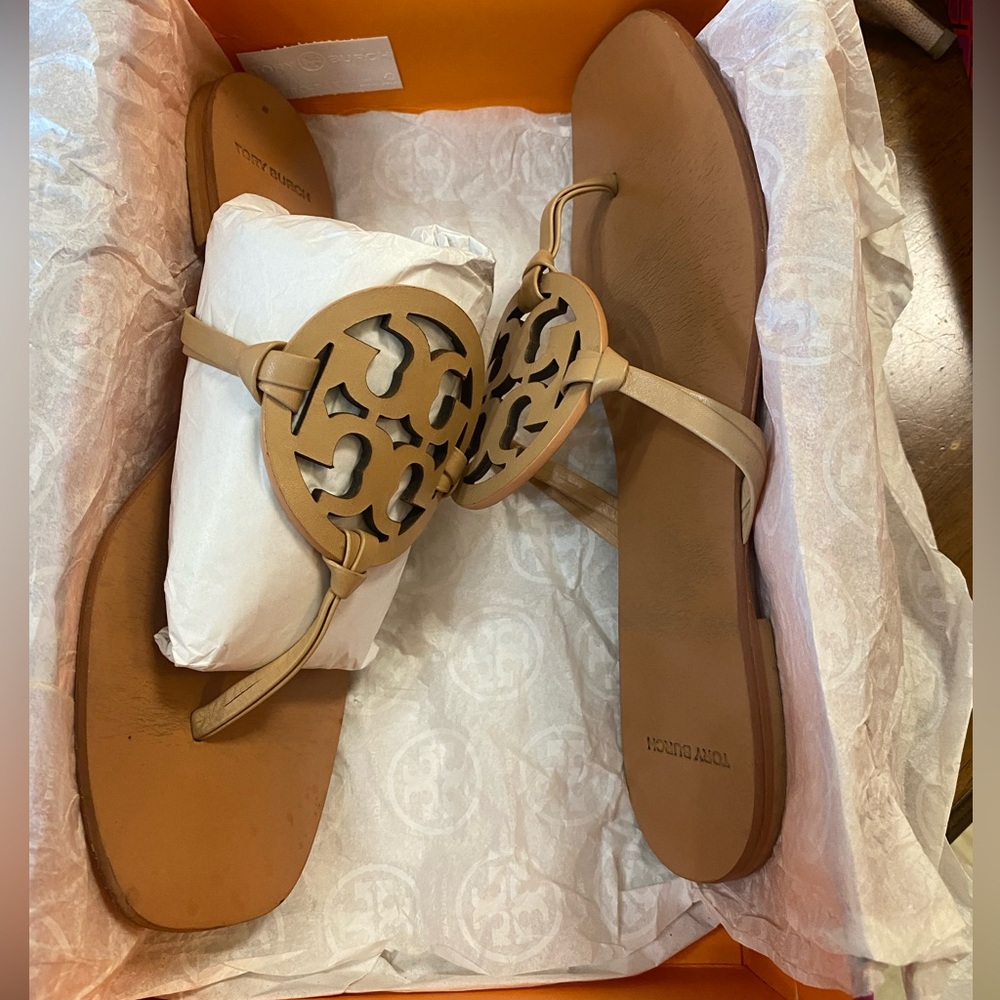 Tory Burch Miller Square Toe Veg Nappa  Sandal women’s shoes size 9